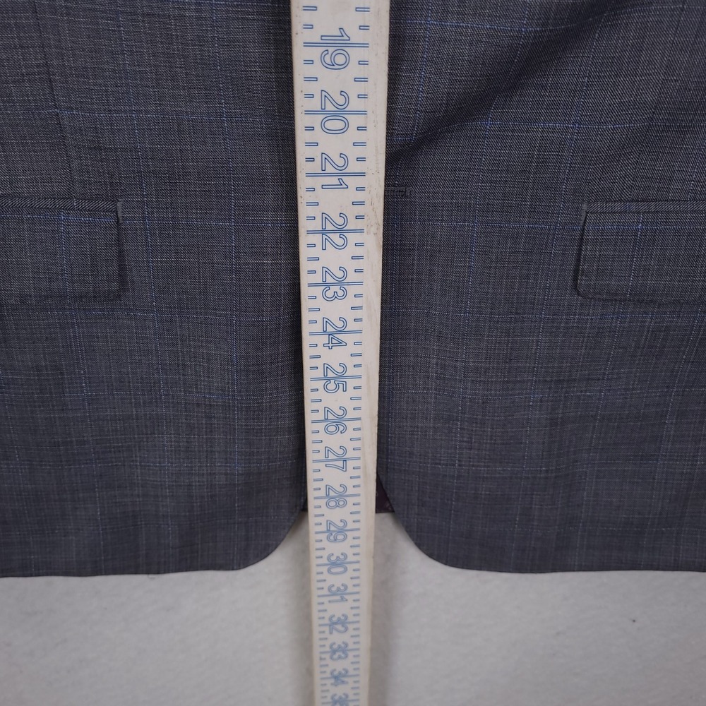 Psycho Bunny Sport Coat Mens 40R Grey Blue Glen Plaid Wool Blend Blazer - Picture 6 of 16